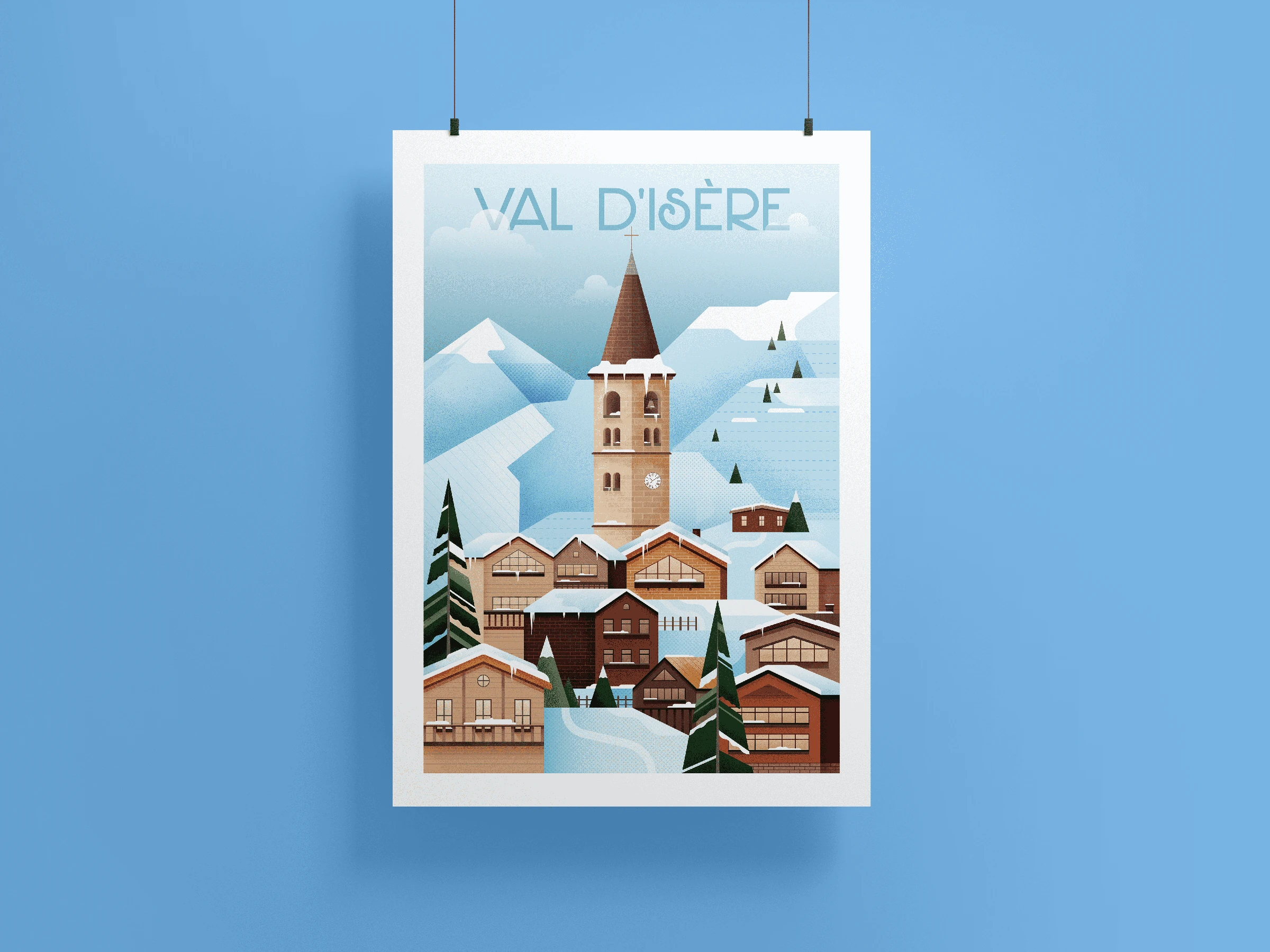 French Alps Travel Poster Illustrations — artwork 3