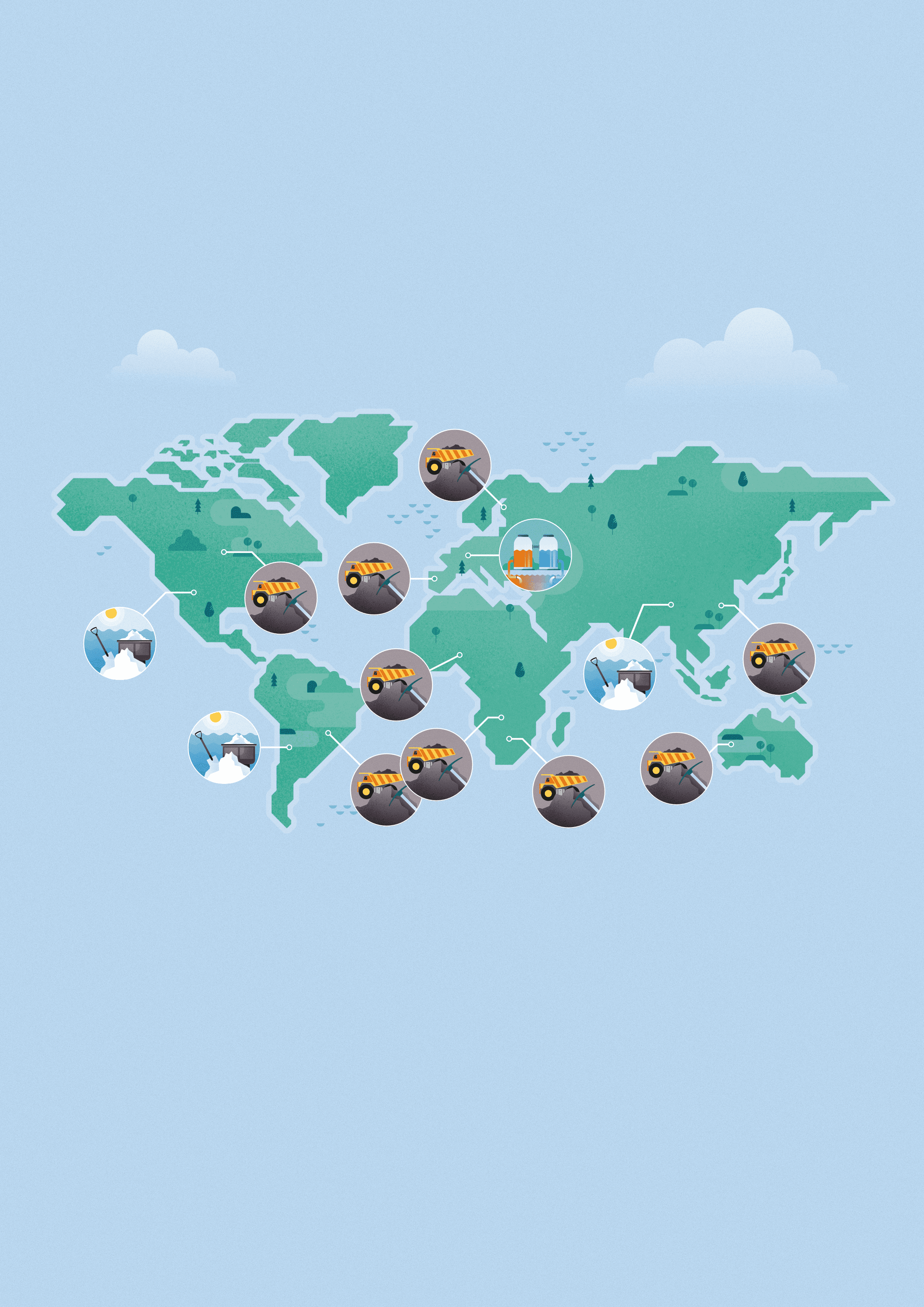 World map lithium illustration