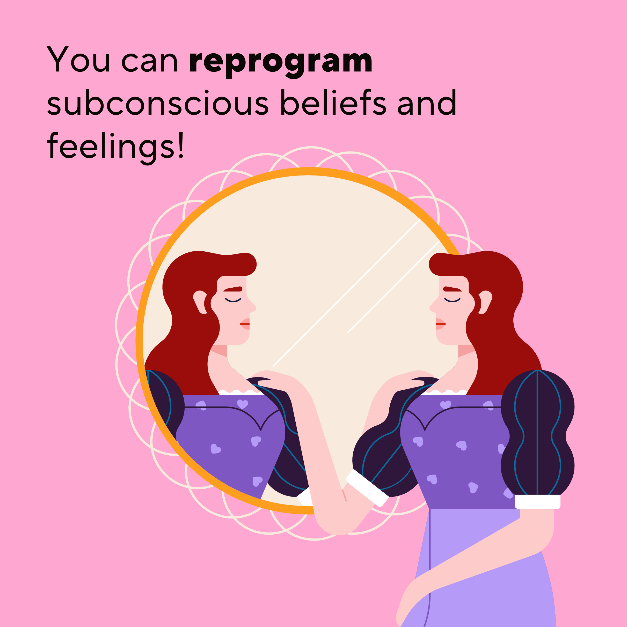 Self-reflection — woman looking into a mirror
